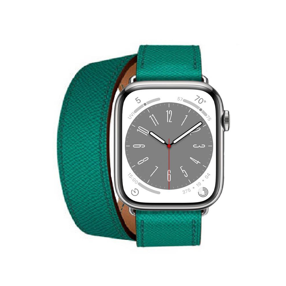 Perfii Double Tour Leather Replacement Band For Apple Watch 41/40/38mm Series 8/7/6/5/4/SE - 2