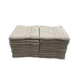 Towel BYFT Daffodil for face 30 x 30 Cm 500 Gsm 100% Cotton, Light Grey Stripe Diamond Dobby, Set of 24 - 1 miniature