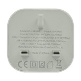 XO-L98 Адаптер Для Домашнего ЗАРЯДНОГО УСТРОЙСТВА PD 20 ВТ + USB QC 18 Вт - 2 miniature
