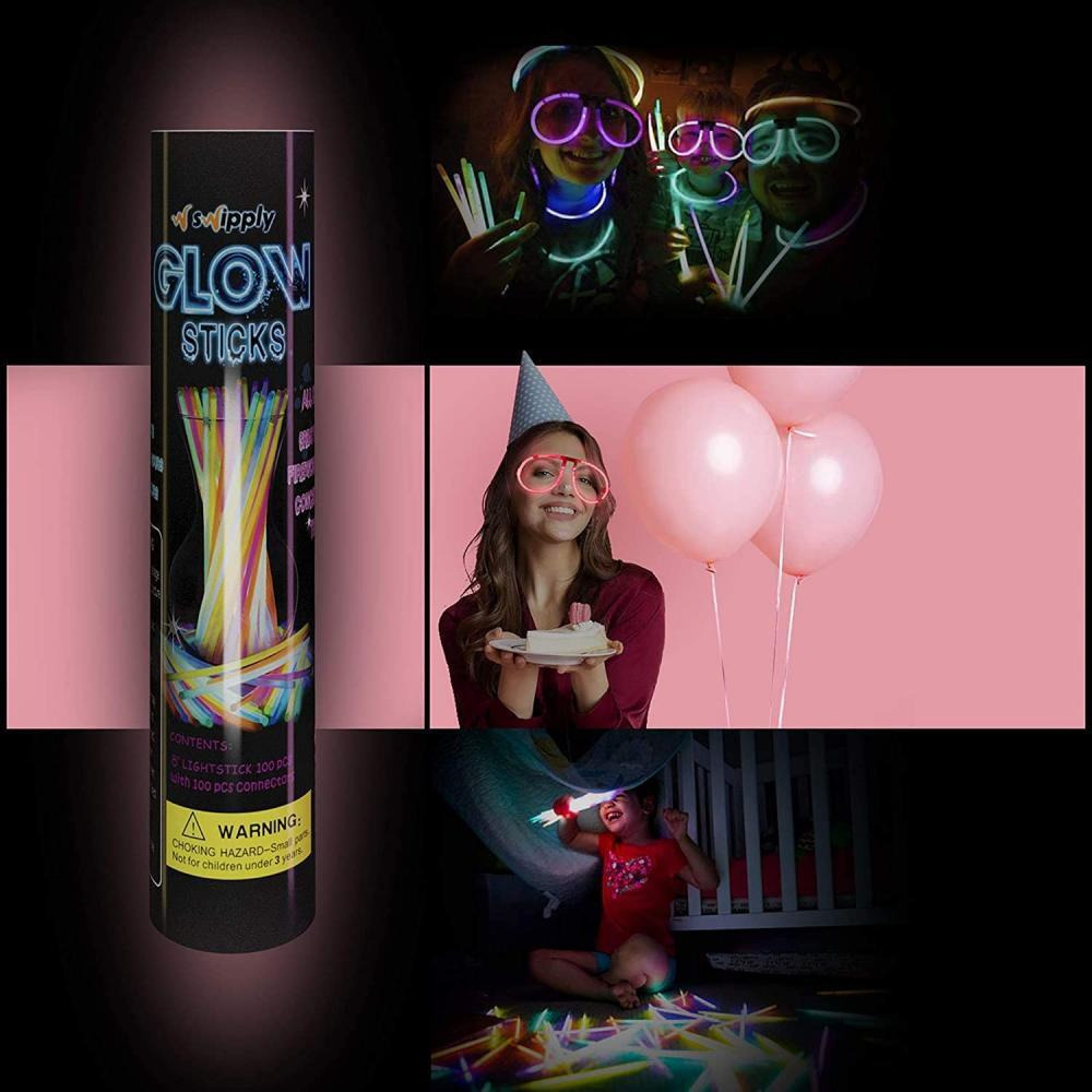 Swipply / Glow sticks, Party supplies set of 200 stick, 8 colors - 5