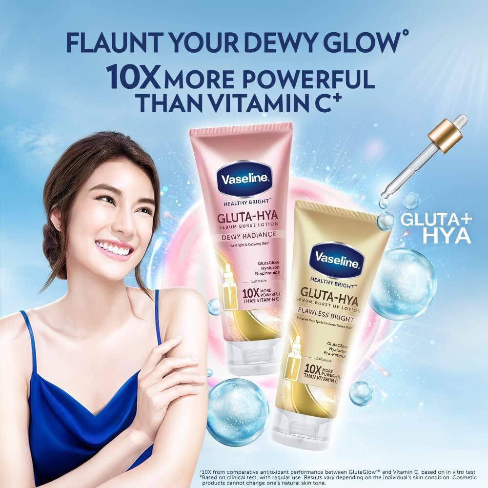 Vaseline Healthy Bright Gluta-Hya Serum Burst Lotion Dewy Radiance 330ML - 2