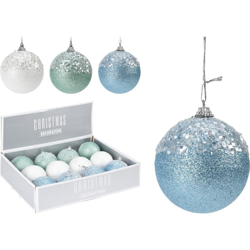 كوبمان كرة عيد الميلاد اللامعة ديكو 80 ملم متنوعة، قطعة واحدة CAA730330 - 1