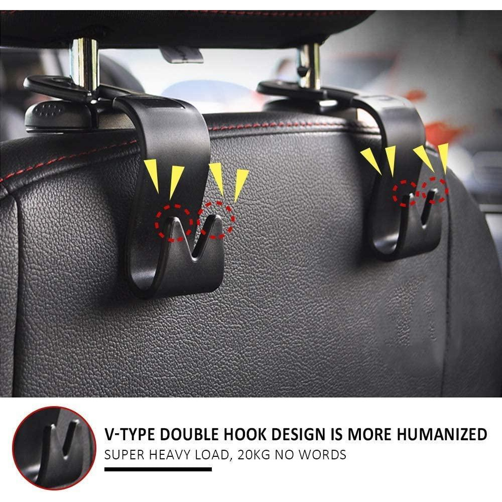 Chenmay / Vehicle car backseat headrest hanger storage organizer, black, 4 pcs - 5