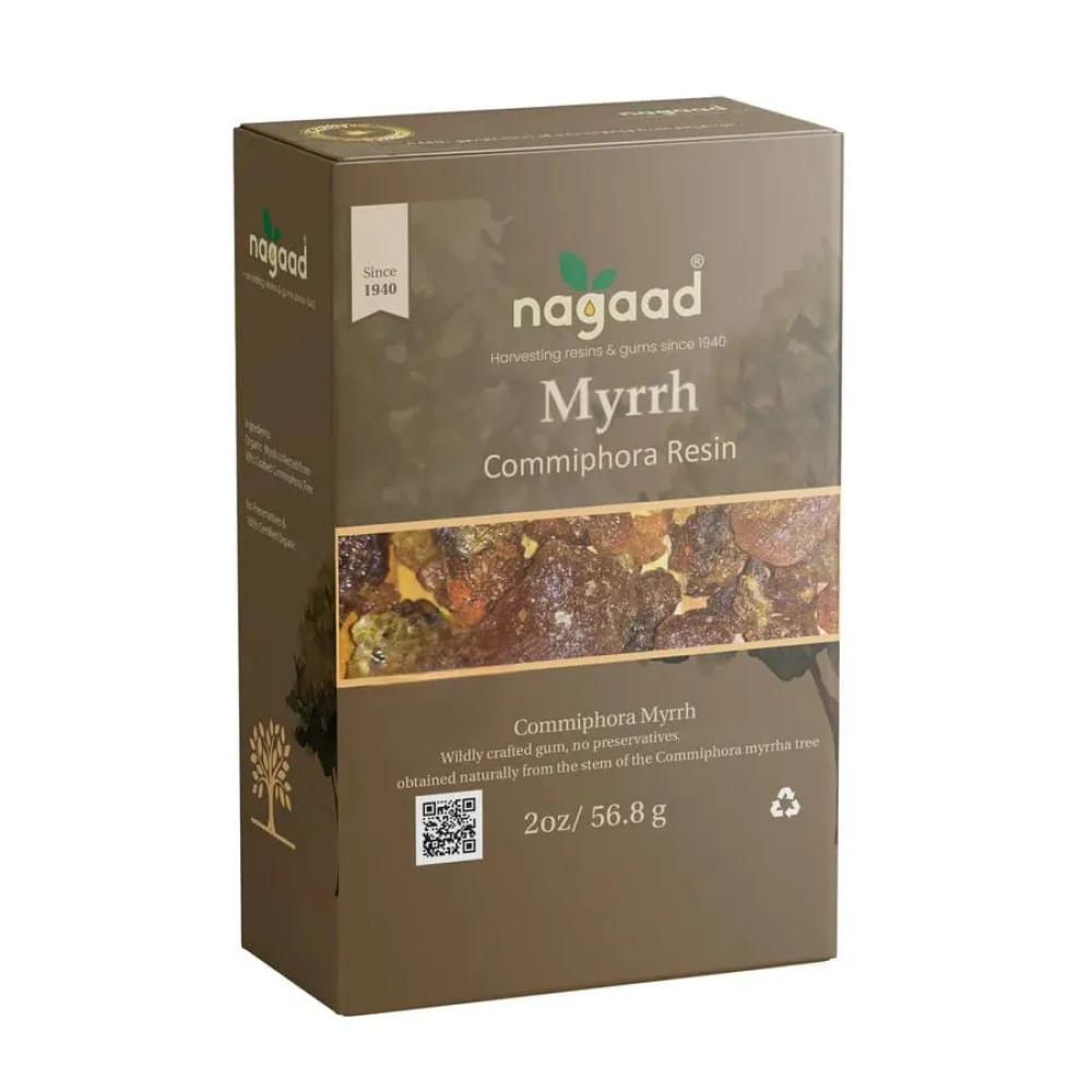 Nagaad Organic Commiphora Myrrh Resin Ладан - 100% Сертифицированная Органическая Дикая Чистая И ВЫСОКОКАЧЕСТВЕННАЯ Ароматическая Смола - 1