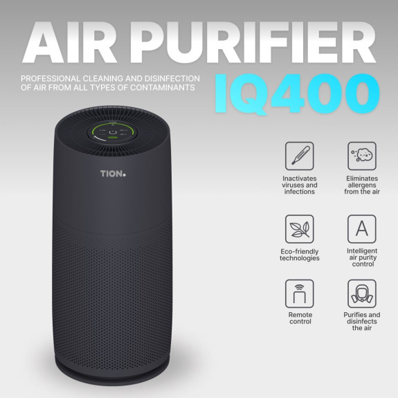 TION IQ400 Air Purifier for Home, Black