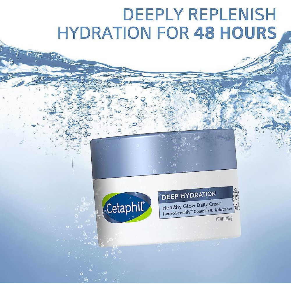 Cetaphil / Daily cream, Deep hydration, Healthy glow, For sensitive skin, 1.7 oz (48 g) - 3