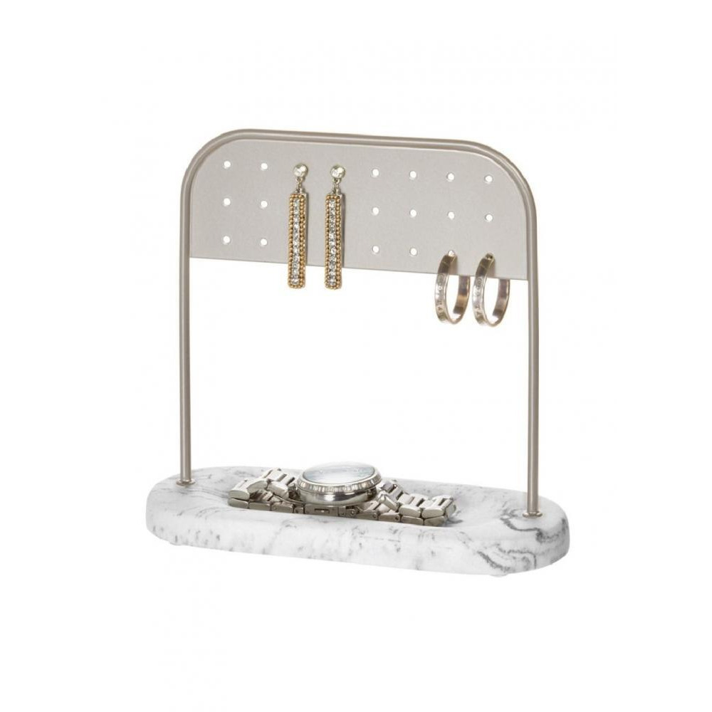 منظم أقراط داكوتا من Interdesign من الرخام الأبيض مقاس 6.2 × 5.5 × 2.5 بوصة - 3