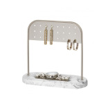 منظم أقراط داكوتا من Interdesign من الرخام الأبيض مقاس 6.2 × 5.5 × 2.5 بوصة - 3 miniature