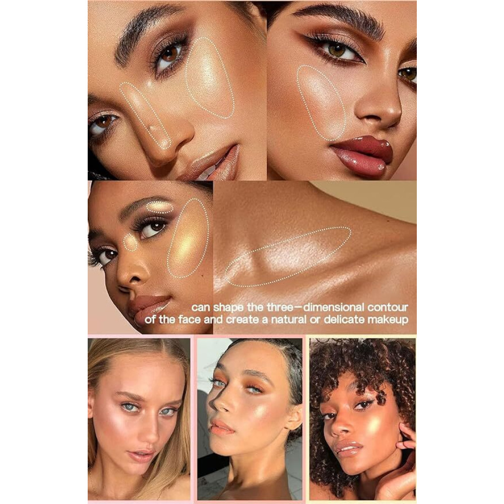 Mousse Liquid Blush For Cheeks Cream Face Blusher Stick with Sponge Palette Bronzer Highlighter Shape Moisturizing And Breathable Matte Finish H1 - 3