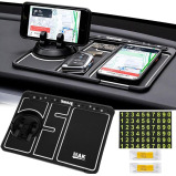 MMAK Anti-Slip Car Dashboard Mat and Mobile Phone Holder Mount with Car Perfume - Universal Non Slip Sticky Rubber Pad with 2 Aroma Sticks and Radium - 1 miniature