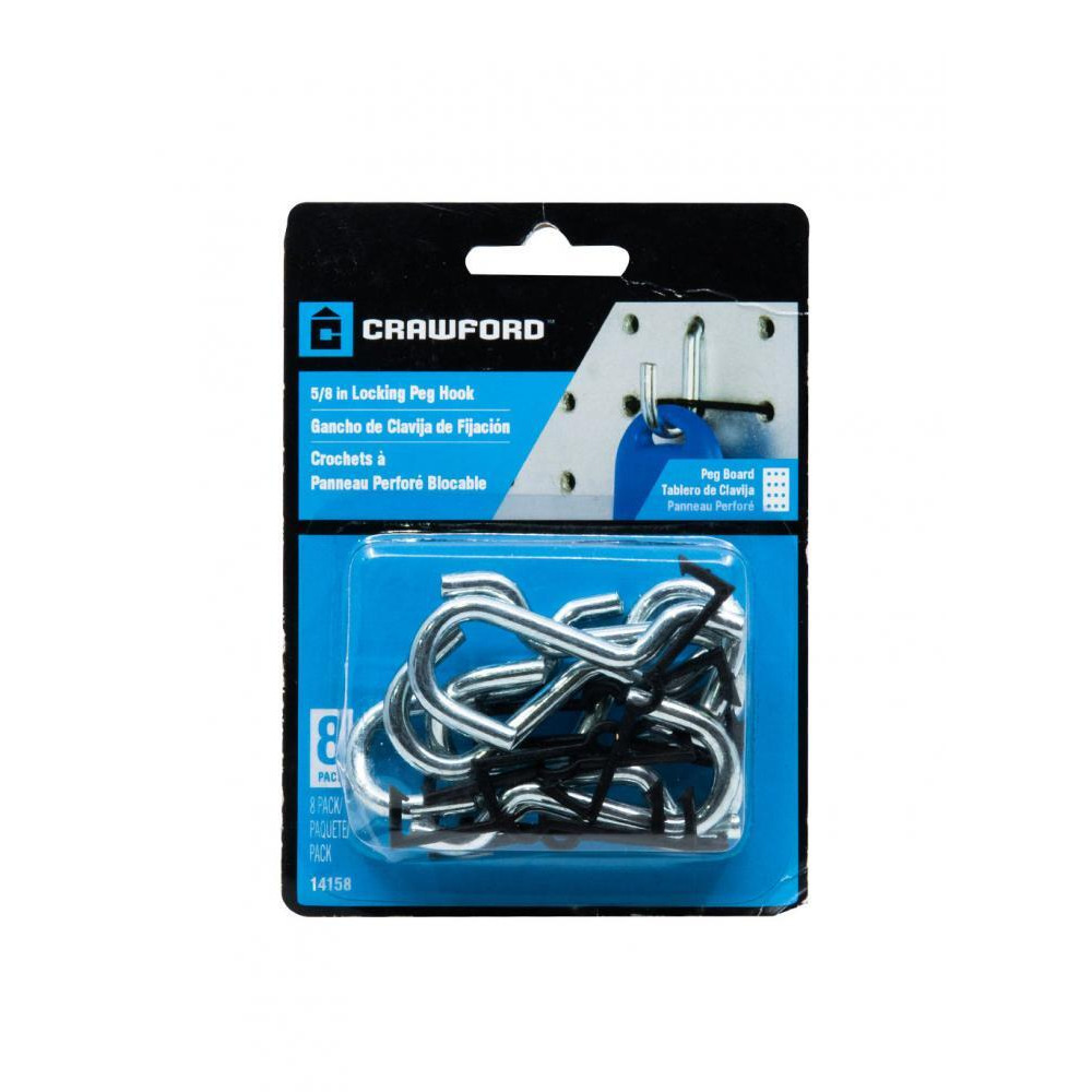 Crawford Pack Of 8 58"Curv Peg Hook - 1