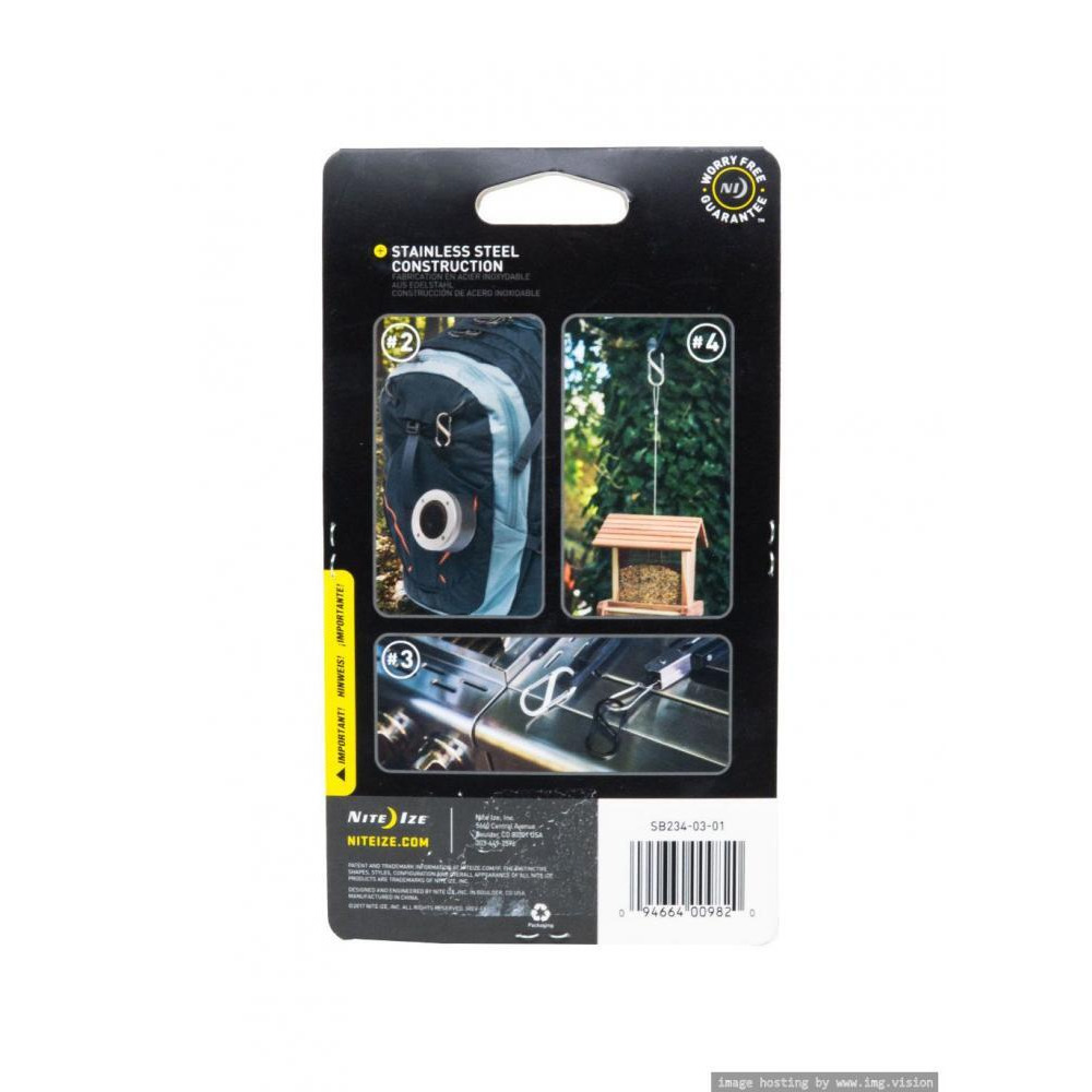 Nite Ize S-Biner Stainless Steel Double Gated Carabiner 3 Pack Black - 2