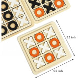 لوحة خشبية ecvv لعبة tic tac toe xo على شكل طاولة لعبة ألغاز كلاسيكية عائلية للأطفال ألعاب تعليمية (قطعة واحدة متنوعة) - 3 miniature