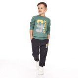 Boys' 2-Piece Sweatshirt and Jogger Set Green - Dark Gray 3-4 YRS - 1 miniature