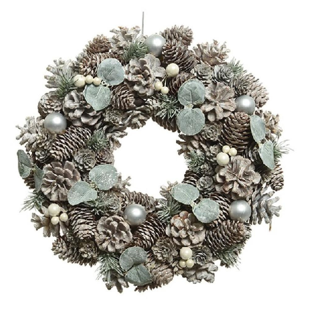 Kaemingk Decoris Венок Из Шишек, МОРОЗНЫЕ Безделушки, Ягоды, СОСНОВАЯ Зелень, жемчуг - 1