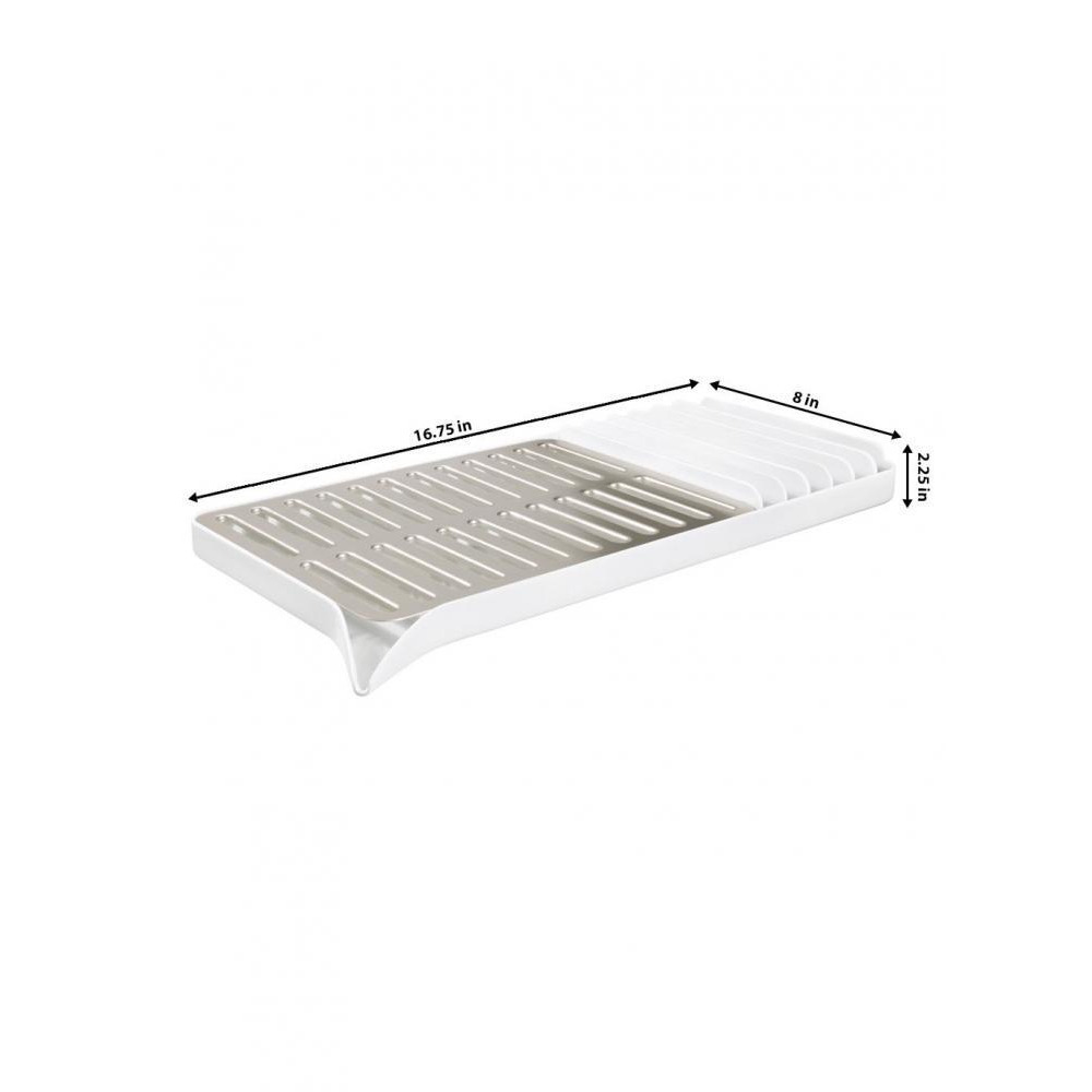 Inter design Austin Compact Dish Drainer Matte Satin  Matte White - 2