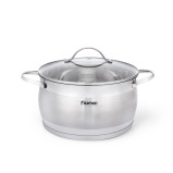 Fissman Stockpot with Glass Lid 2.6LTR with Measuring Mark, Stainless Steel Stockpot Fabiana Series - 1 miniature