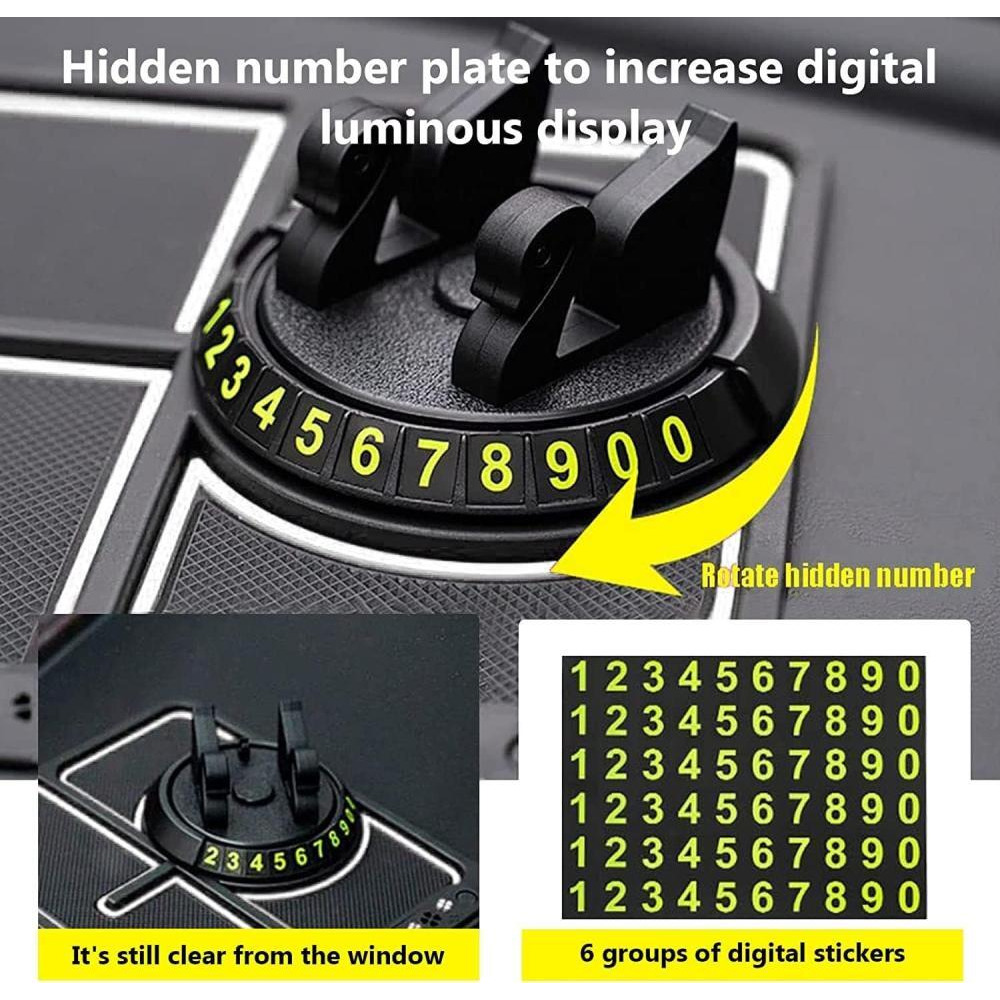 MMAK Anti-Slip Car Dashboard Mat and Mobile Phone Holder Mount with Car Perfume - Universal Non Slip Sticky Rubber Pad with 2 Aroma Sticks and Radium - 3