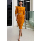 Asian Spirit, Shiny Orange Top and Skirt, Size Small (S) - 5 miniature