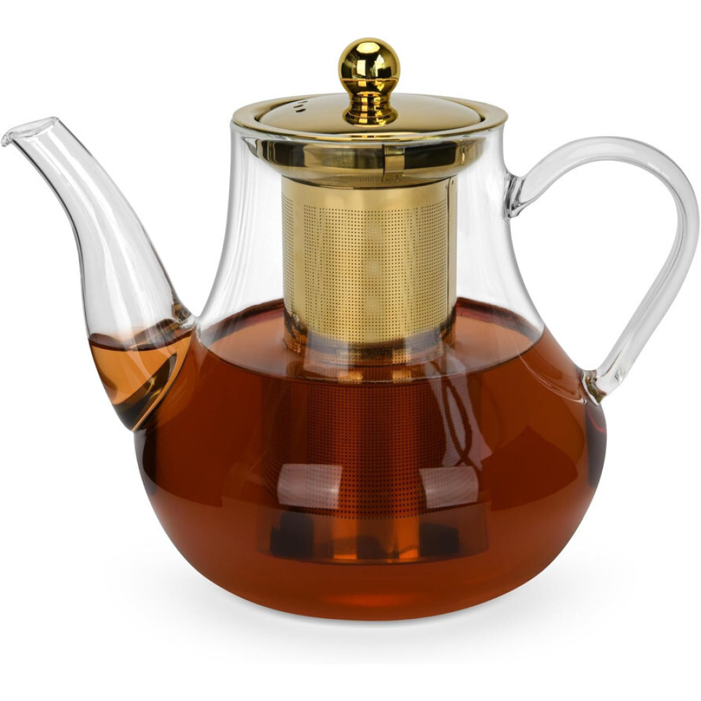 Fissman Tea Pot 1200ml with Stainless Steel Filter Borosilicate Glass - 5