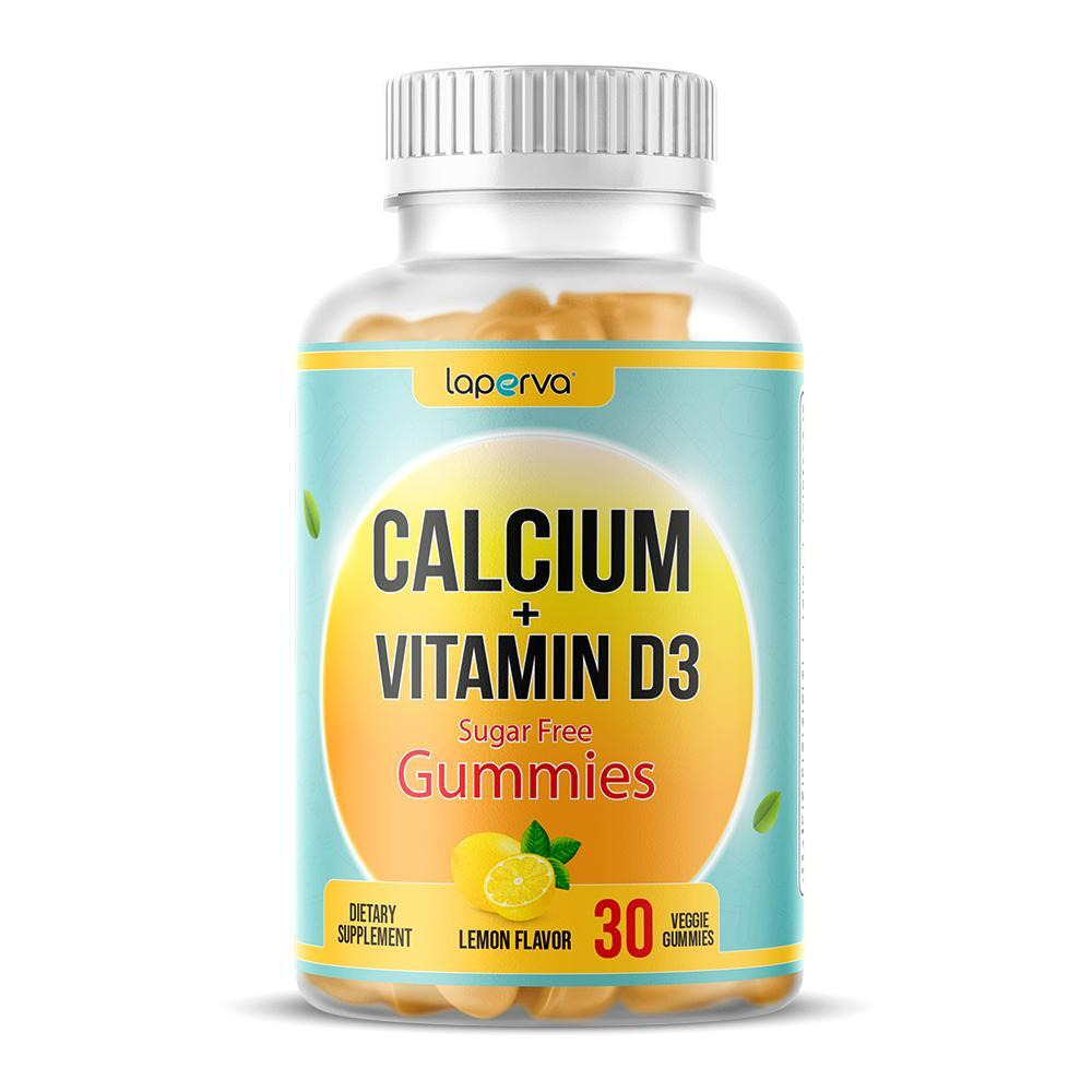Laperva Calcium Plus Vitamin D3, 30 Vegan Gummies, Lemon - 1