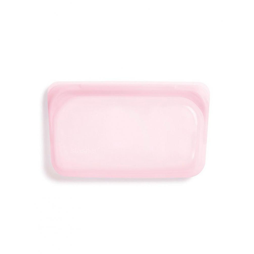 حقيبة الوجبات الخفيفة من السيليكون القابلة لإعادة الاستخدام سعة 290 مل من Stasher باللون الوردي الفاتح - 3