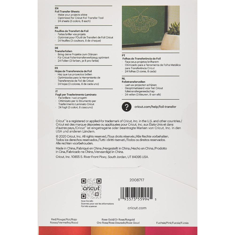 Cricut Transfer Foil Sheets Sampler 10 x 15 cm 24 sheets Ruby 10 x 15 cm Multicolor - 3
