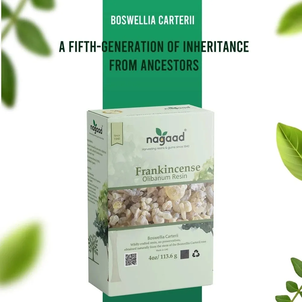 Nagaad Organic Frankincense Boswellia Carterii Organic Incense Resin - USDA Certified 100% Organic Luban - 3