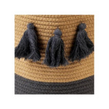 Корзина Из Хлопчатобумажной Веревки Homesmiths, Верхняя Часть рта, Натуральный И ТЕМНО-СЕРЫЙ, диаметр 30 x В30 см - 3 miniature