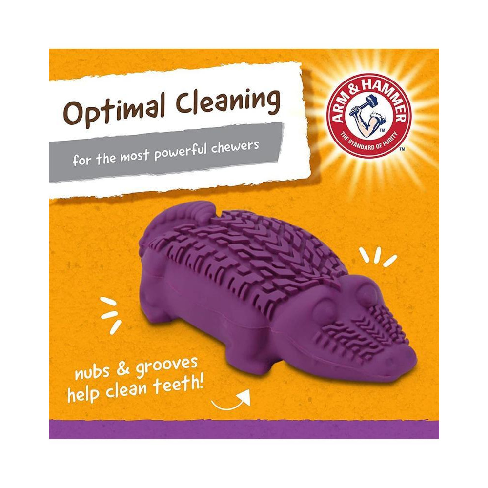 Arm and Hammer Super Treadz Mini Gator Toy for Dogs, Purple - 4