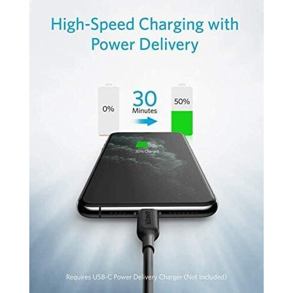 ANKER, Кабель POWERLINE III usb-c — LIGHTNING, 0,9 м, Черный - 3