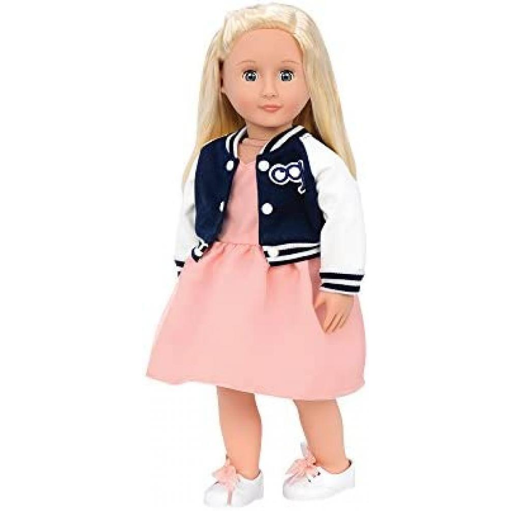 Our Generation BD61007 Terry Fashion Doll, Pink, Navy & White Jacket - 1