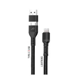 Trands 2-in-1 Type-C USB Lightning Cable, 1 meter, Black - 1 miniature