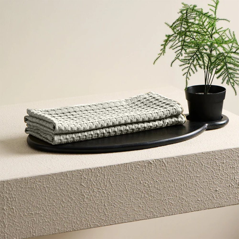 Кухонное Полотенце BYFT Orchard Heavy WAFFLE, 50 x 70 СМ, Хлопок 102 Г/М², Светло-Серый, НАБОР Из 6 ШТ. - 5