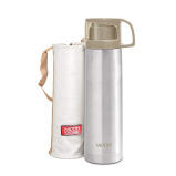 Milton Glassy 1000 Thermosteel 24 Hours Hot and Cold Water Bottle with Drinking Cup Lid, 1 Litre, Grey - 1 miniature
