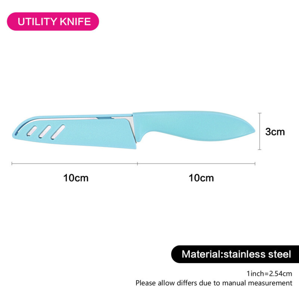 FISSMAN Utility Vegetable And Fruit Knife With Sheath Blue Green 21cm - 2