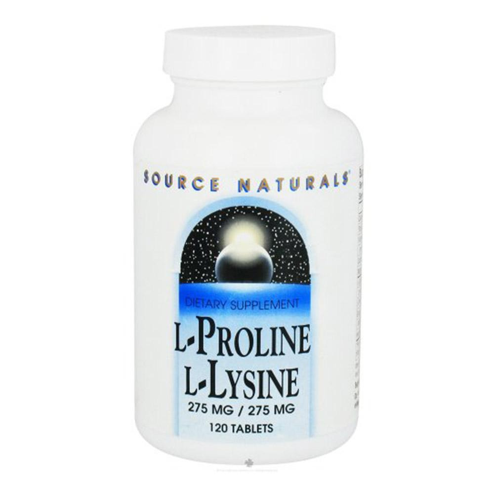 Source Naturals L Proline L Lysine, 275 mg, 120 Tablets - 1