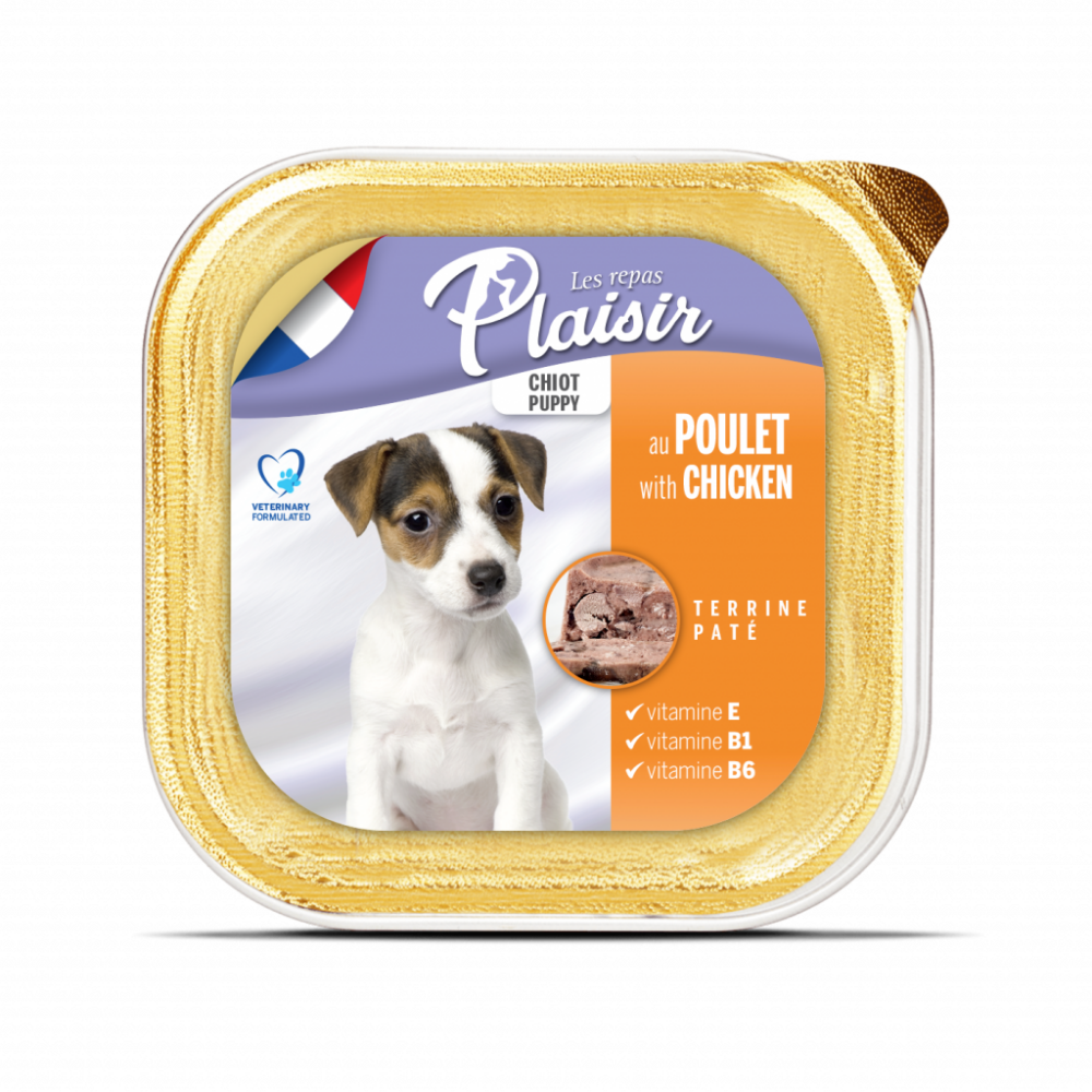 PLAISIR, Wet food, Dog Pate, Chicken, 22 pieces, 150 g each - 1