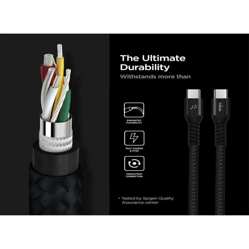 Trands Type-C to Type-C Cable, 1 meter, Black - 2