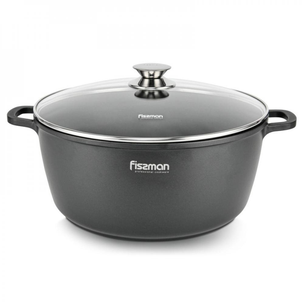 Fissman Stockpot Aluminium With Non-Stick Coating GRETA 28x12.5cm\/6.5L with Glass Lid - 1