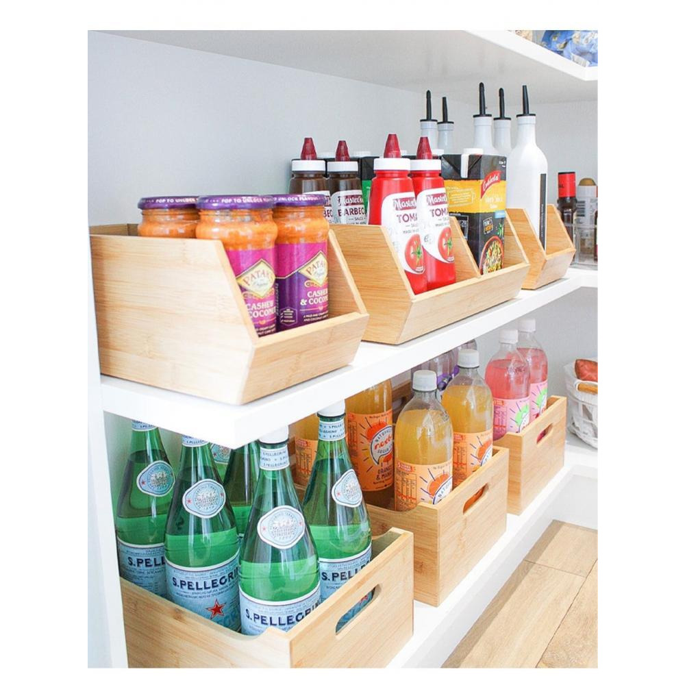 منظم صغير قابل للتكديس من الخيزران للتخزين الضيق - 6