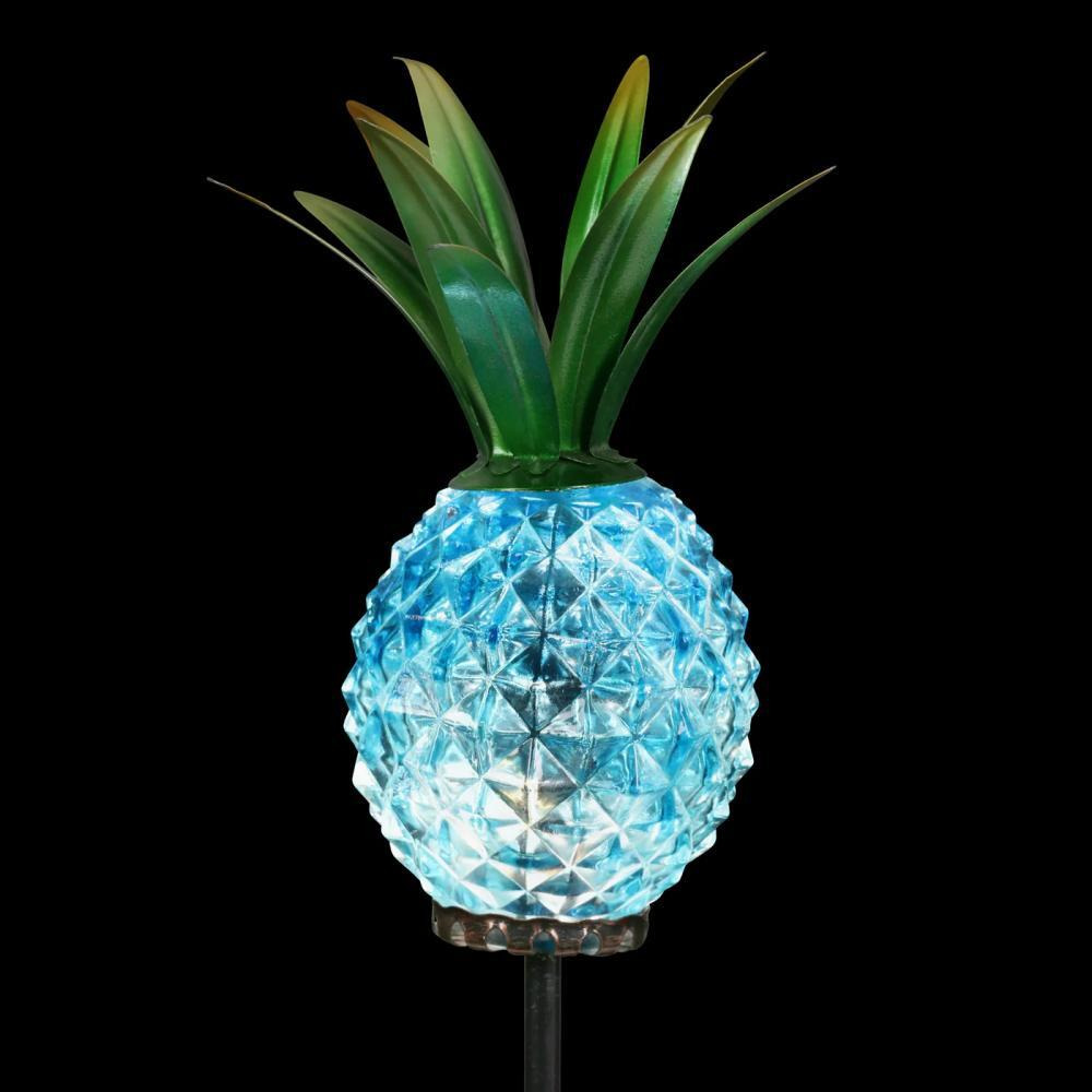Exhart Pineapple Garden Stakes with Metal & Glass - 6