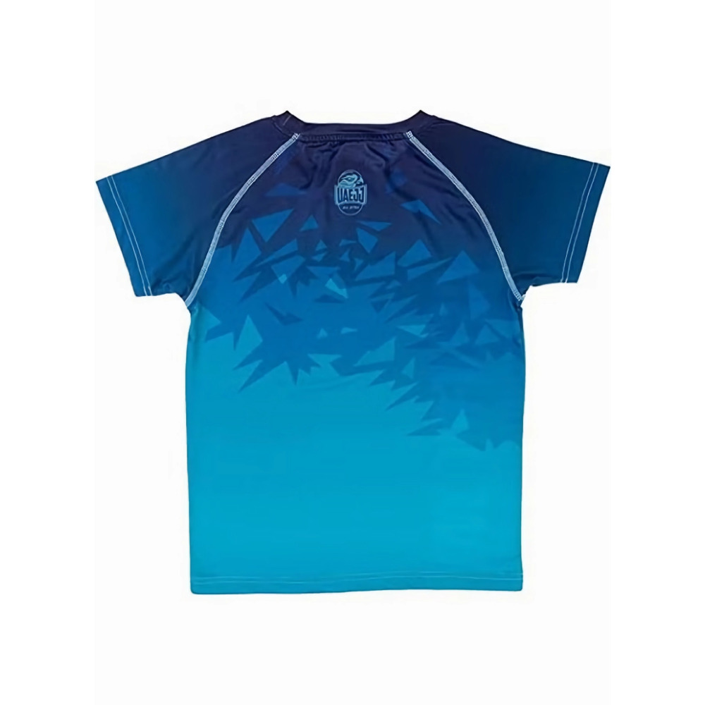 Rash Guard UAEJJ Jiu Jitsu Short Sleeve for Kids, Blue & Green, size YL - 2