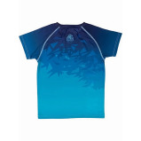 Rash Guard UAEJJ Jiu Jitsu Short Sleeve for Kids, Blue & Green, size YL - 2 miniature