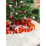 White Faux Fur Christmas Tree Skirt, 48 Inch Diameter Snowy Xmas Tree Skirt Decoration, Christmas Tree Mat with Soft and Fluffy Texture, Perfect Tree  - 6 miniature