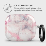 Burga Protective Hard Case For AirPods 3rd Generation Cover Charging Case LED Visible Shockproof Marble Pink Hard Plastic Wireless Charger Cover - 4 miniature