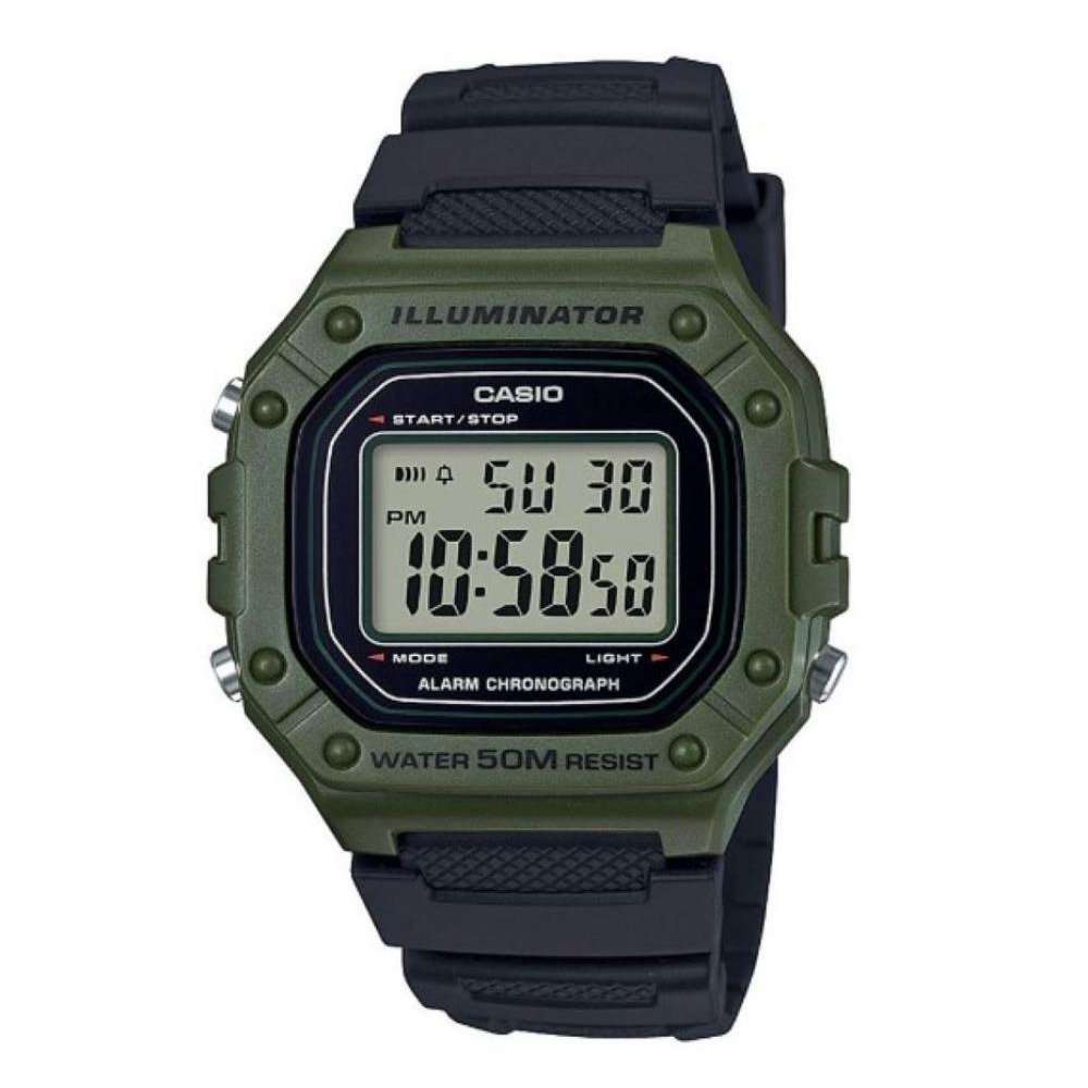 CASIO Men's Water Resistant Digital Watch W-218H-3AVDF 44 mm Black - 1