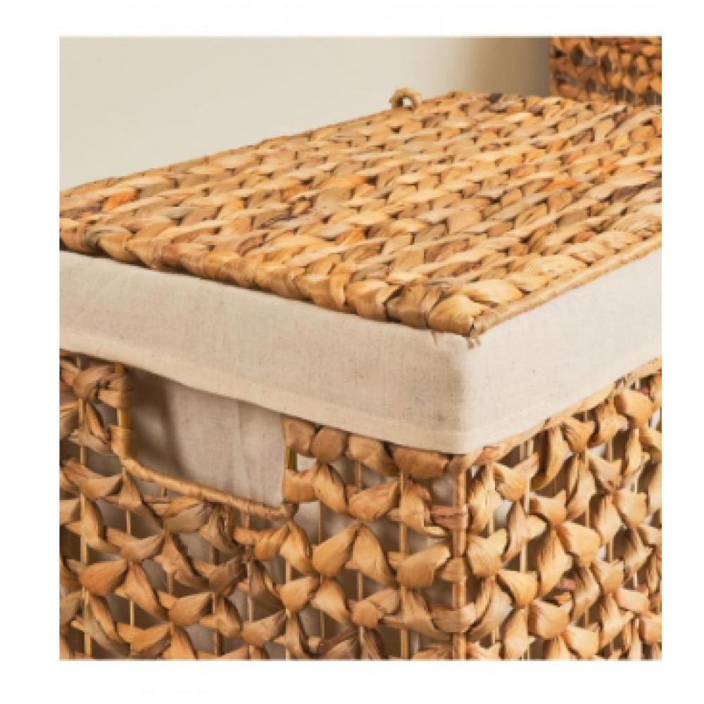 Homesmiths Natural Water Hyacinth Laundry Hamper With Liner Large - 4