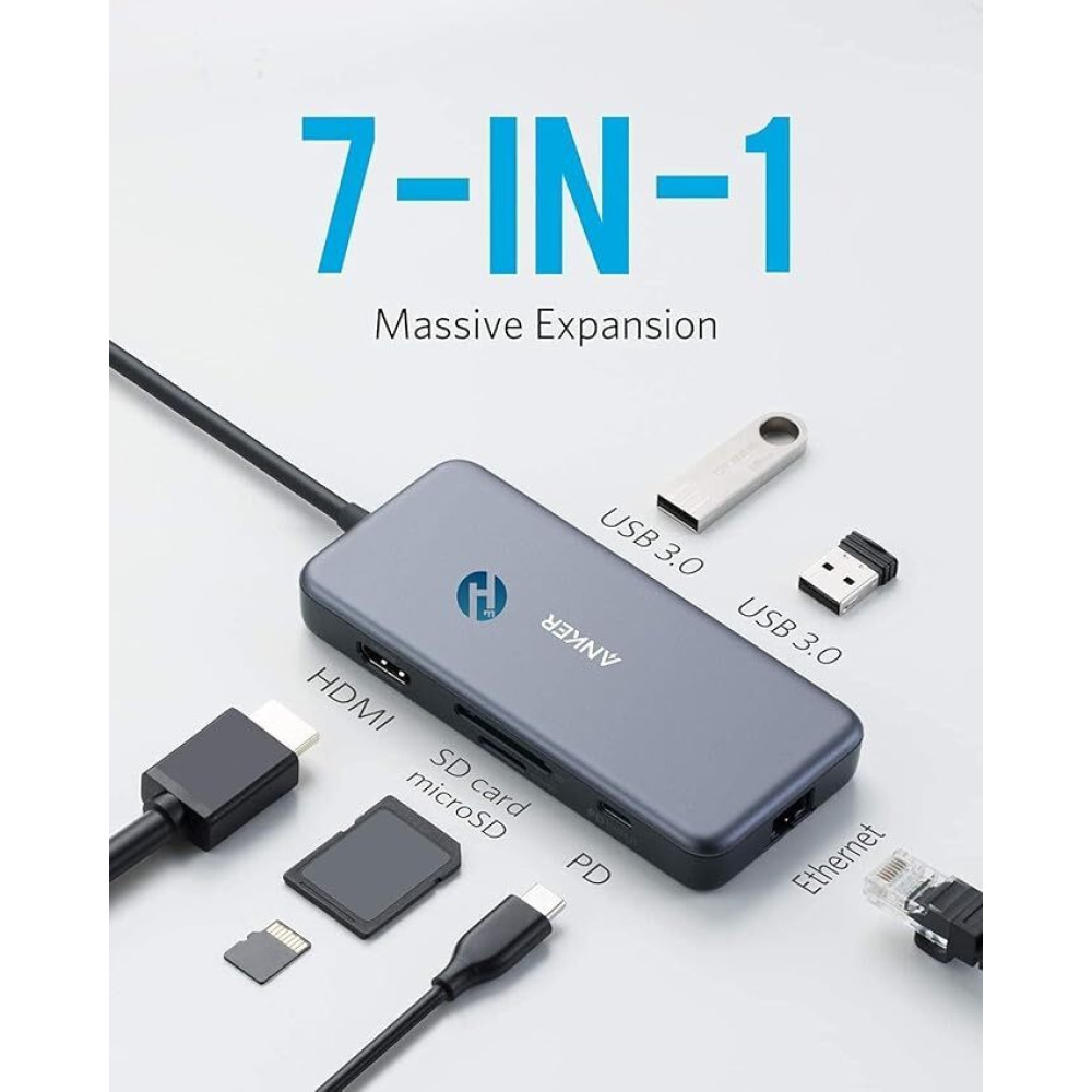 Anker Premium 7-in-1 USB-C Hub, Grey - 2