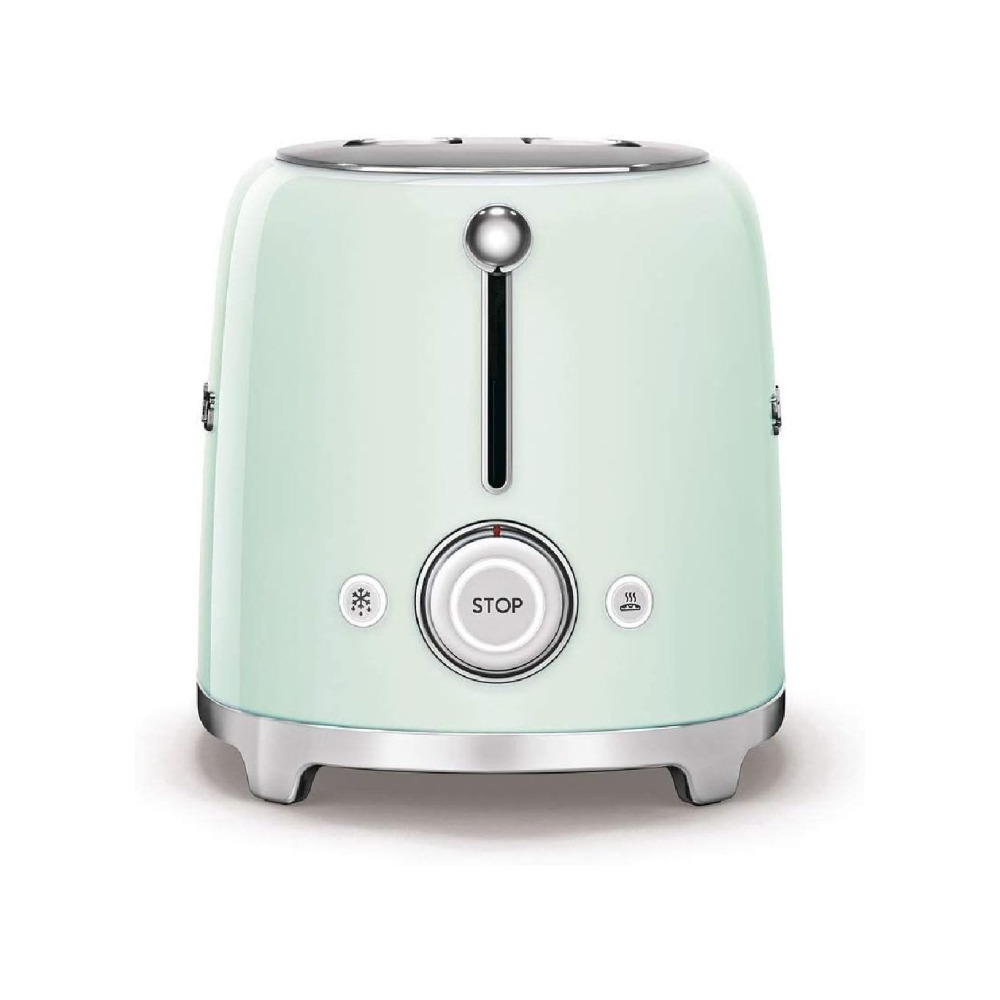 Smeg TSF01PGUK، محمصة الخبز ذات الطراز القديم في الخمسينيات، شريحتين، 6 مستويات تحمير، 2 فتحات خبز واسعة للغاية، وظائف تذويب وإعادة التسخين، صينية فتا - 3